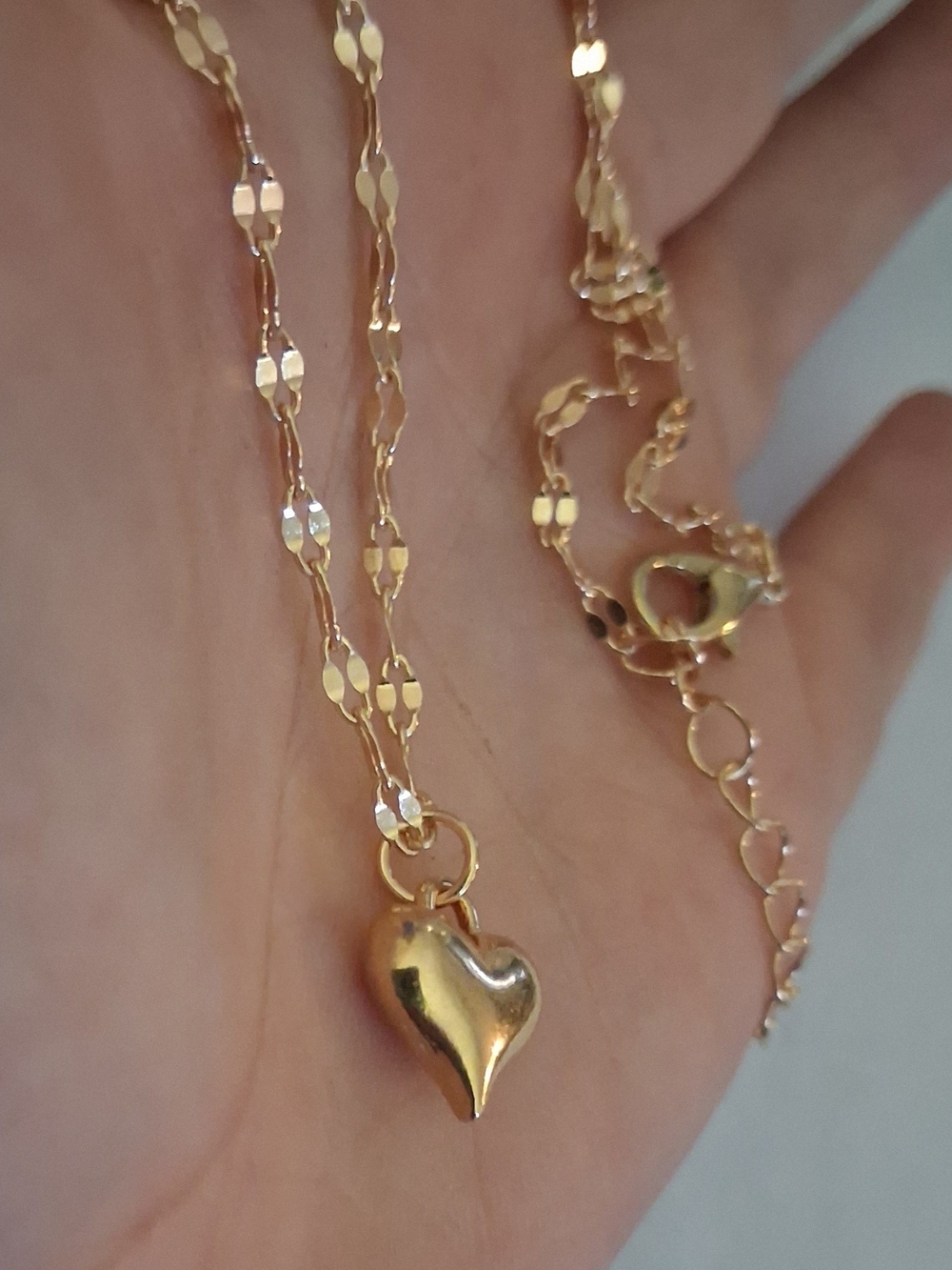 18K Gold Heart Pendant Necklace